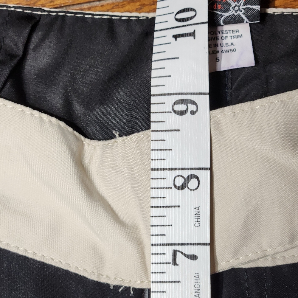VTG NWT Aaron Chang "Tres Palms" Boardshorts Size 5 Black & Tan Palm Tree Print - Picture 4 of 13